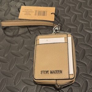 Steve Madden Beige Wristlet Card Holder